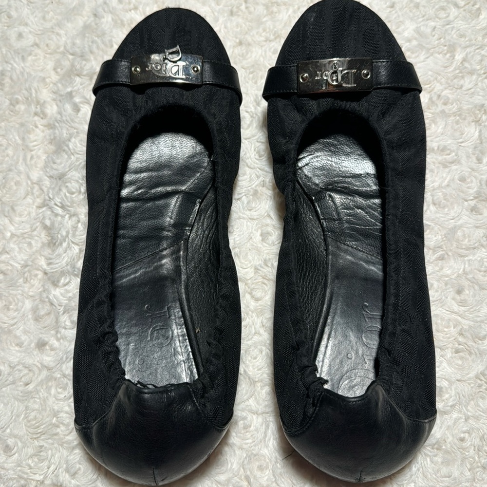 Dior black flats size 40 or 9 US size